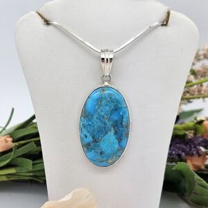 Kingman Turquoise Sterling Silver Pendant